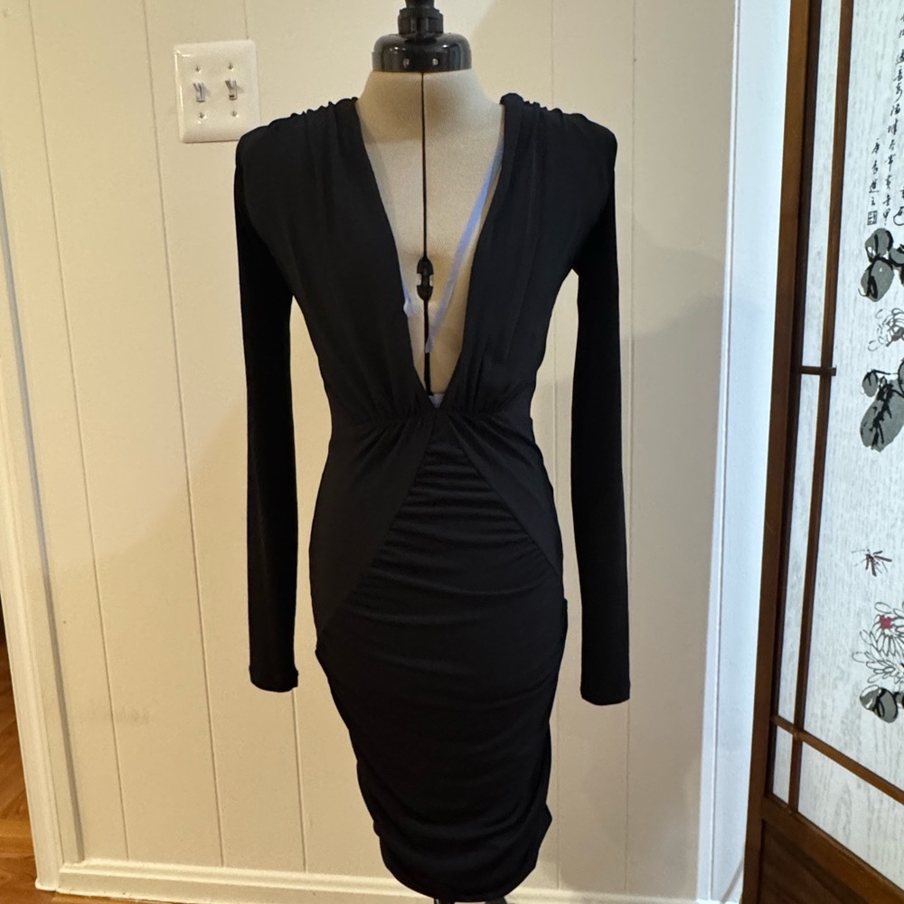 New Nookie Tempation Black Long Sleeve Dress